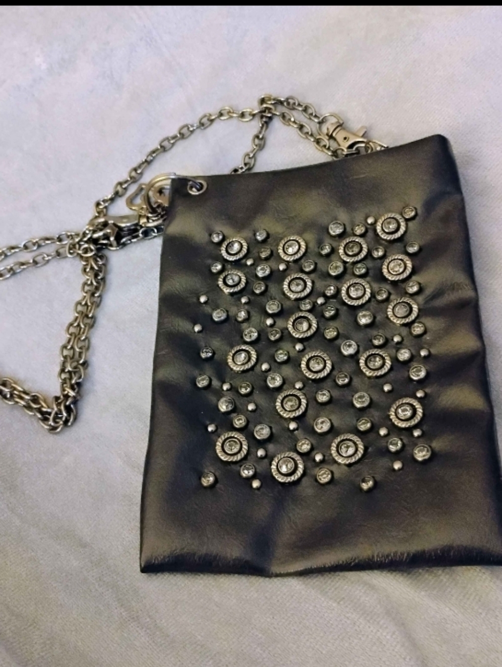 Black Rhinestone Studded Embellished Crossbody
